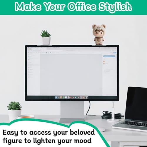 4PCs Acrylic Display Risers Stand Computer Monitor Clear Display Shelf Computer Screen Decor for Mini Figurine Home Office Desk Figures Organizer