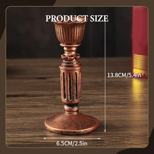 Vintage Candle Holder Retro Candelabra Floral Decorative for Desktop Dining Room Living Room Anniversary Special Events, M
