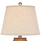 360 Lighting Buckhead Modern Accent Table Lamp 22" High Warm Bronze Brown Sculptural Geometric Textured Urn Tapered Fabric Drum Shade Bedroom Living Room House Home Bedside Nightstand Office - color: Bronze - Single