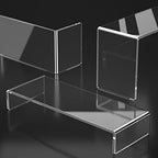 HIIMIEI Acrylic Display Risers, 6 Pcs 9" Large, Thickened 5mm Clear Rectangular Risers for Cupcake Stand, Tiered Display Stand for Collectibles - size: 9'' - 6PCS