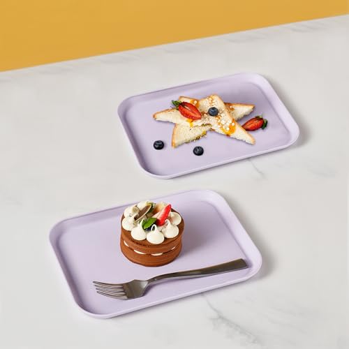 Purple Plastic Serving Platters and Trays,Serving Dishes for Entertaining,Rectangular Platters for Serving Food, Appetizer Serving Trays for Snacks,Charcuterie,Chips,Candy,Fruit,Sushi - color: Tray-s-2pack-purple