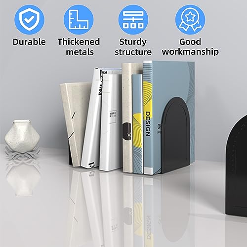10 Pair Bookends Metal Book Ends Universal Economy Bookends (Black, 10 Pair) - color: Black, size: 10 Pair