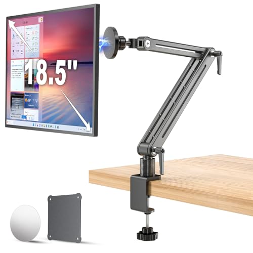 Jakeko Strong Magnetic Portable Monitor Desk Clamp - 75mm VESA Mount 4.7" 12.9" 15.6" 16" 17.3" 18.5 inch 360° Rotate Base Tablet Holder Arm JK07B1 - size: Up to 18.5''