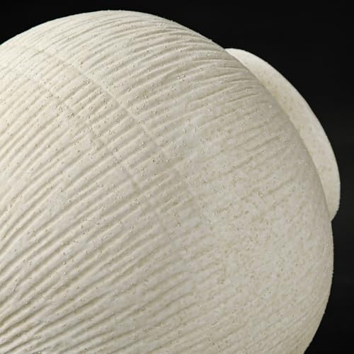 7" Short Round Clay Vase with Vertical Engravings Texture, Sand-Grain Tactile, Wide Ceramic Vase for Cafe Centerpiece Decor, Bohemian Style, Small & Beige White - color: 7" Cream White
