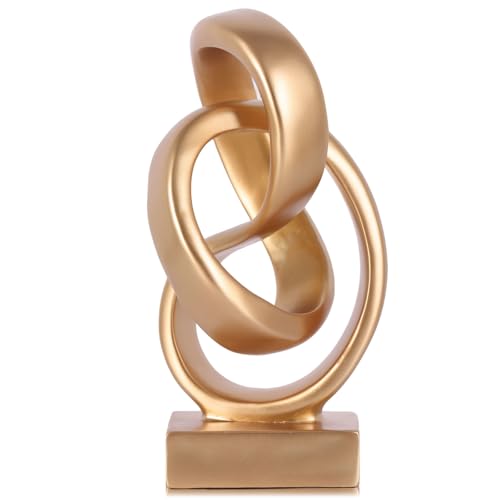 Gold Knot Decor for Coffee Table Book,Abstract Art Mid Century Modern Decor for Bookshelf Entryway TV Stand,Minimalist Knot Sculpture for Home Living Room,Centerpiece Table Decorations (Gold) - color: Gold