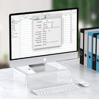 Acrylic Monitor & Laptop Stand Riser - Clear Computer & Laptop Stand for Desk - Compatible with iMac, MacBook & All Notebooks - White Aesthetic Decoration for Office & Home - style: 12.5''