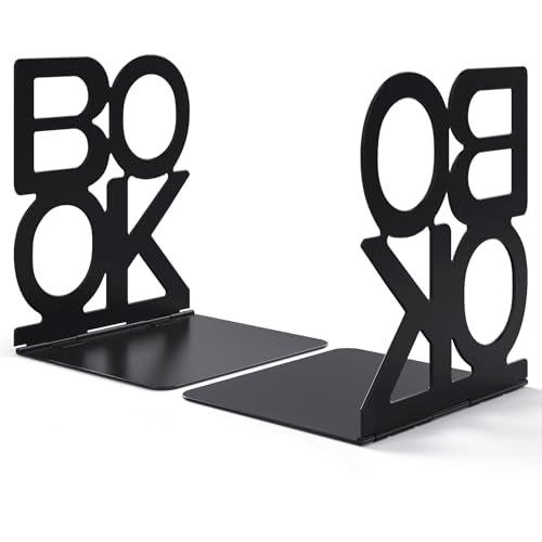 Book Ends, 1Pair Metal Foldable Bookends for Shelves, Non-Skid Book End to Hold Books, Black Book Stopper/Holder for Office Home Kitchen Black - color: Black-1pair