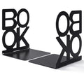 Book Ends, 1Pair Metal Foldable Bookends for Shelves, Non-Skid Book End to Hold Books, Black Book Stopper/Holder for Office Home Kitchen Black - color: Black-1pair