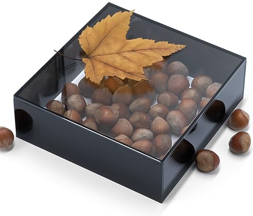 Red Co. Set of 3 Glossy Black / Clear Top Acrylic Cube Display Nesting Risers with Hollow Bottoms - color: Black / Clear, size: 6",7",8" - 1 pack