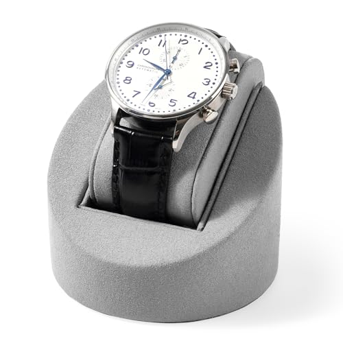 Microfiber Single Watch Stand Display Jewelry Watch Showcase Display Stand(Grey) - color: Grey