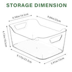 12 Pack Clear Plastic Storage Bins, Pantry Organizers and Storage, Clear Pantry Organizer Bins, Plastic Containers with Handle for Kitchen,Freezer,Cabinet,Closet,Bathroom Under Sink Storage - size: Medium