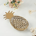 Chic Soap Dish, Pineapple Shape, Fluted Design, Decorative Ceramic Tray(Gold) - color: Gold
