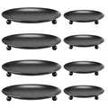 8 PCS Black Iron Candle Stick Holders for Pillar Candles, Candle Stand Tray for Table Decor, Available for Weddings, Holidays, Birthday Parties