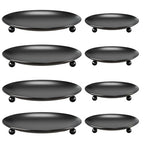 8 PCS Black Iron Candle Stick Holders for Pillar Candles, Candle Stand Tray for Table Decor, Available for Weddings, Holidays, Birthday Parties