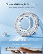SYNCWIRE Magnetic Phone Ring Holder for MagSafe - Glitter Phone Grip Stand with 360° Rotation & Reinforced Hinge, Compatible with iPhone 16 15 14 13 Pro Max Plus MagSafe Accessories - Glitter Silver - color: Single Ring-1PCS-Glitter Silver