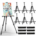 Art Easel for Painting and Display – 6pcs Adjustable Floor 66 Inch Folding Aluminum Easel Stand for Sign - Table Top Canvas Stand - Portable Drawing Paint Heavy Duty for Artist Adults Holder or Teen - style: 66B 6-Pack