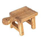 Creative Co-Op Small Wood Pedestal with Handle - color: Natural, size: Square, style: Rectangle