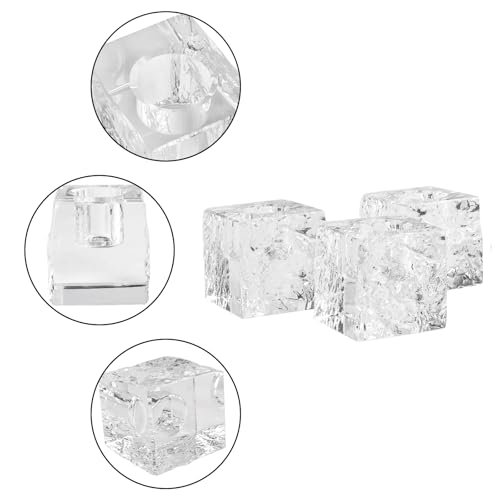 Kitcom Crystal Tea Light Candle Holders Pack of 4 for Tabletop Home Decor W1.97'' X H1.77'', Comes with Gift Box