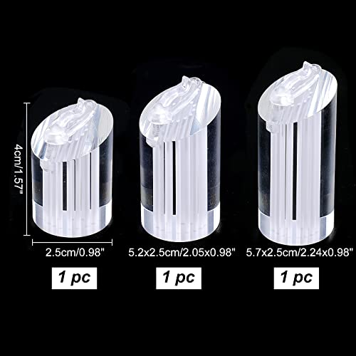 NBEADS 3 Pcs Acrylic Jewelry Display Stand Ring Showcase Display Holder Showcase Jewelry Organizer Holder for Rings Trade Show Countertop Ring Bearer, Clear - color: Clear, size: S:0.98×1.57"/M:0.98×2.05"/L:0.98×2.24"