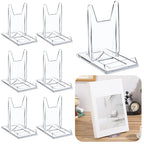 6 Pack Acrylic Book Stand for Display Adjustable Clear Display Holder Easel Collector Stand for Home Office Back to School Comic Album CD Magazine Postcard Artworks (4.2 x 4.3 x 2.35 Inch) - size: 4.2 x 4.3 x 2.35 inch