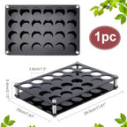 NBEADS 24 Shot Glass Tray Holder, Black Bar Acrylic Shot Glasses Holders Wine Glass Cup Serving Tray Cups Organizer Shot Glass Display for Party Bar Club, Hole: 1.5 Inch - color: Black