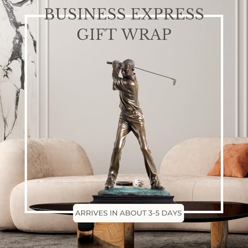 21.2'' Modern Golfer Bronze Sculpture, Bronze Golf Man Figurine Statue Ornament with Marble Base Crafts for Home Office Decor Collection Gift - size: 21.2"Man