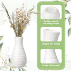 10 Pack Composite Plastic Flower Vases Bulk White Small Tall Conic Floral Vases for Centerpieces Unbreakable Bud Vase for Wedding Party Living Room Decor (Simple) - style: Simple