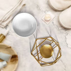 SXCHEN Tealight Oil Burner Ceramic Essential Oil Burner Tealight Candle Holder Aroma Scented Candle Oil Diffuser Glod Metal Tea Light Wax Melt Warmer Furnace Home Decoration - color: Gold