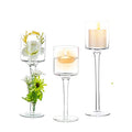 Nuptio 1 Set Tealight Candle Holder Tall Glass Candle Holder for Floating Candles, Glass Candle Holders for Pillar Candles, Tall Candle Holders for Table Centerpiece Home Party Wedding Table Decor - size: 7.87" & 9" & 10.2" H - 1 set