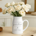 Personalized Grandma Ceramic Vase - Custom Good Morning Grandma We Love You Flower Vase with Grandkids Names, Unique Gift for Mom, Nana, Gigi, Mother's Day, Birthday - color: Style 01