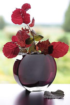 Glass - Vase - Amethyst - Round - 9.25" Long - Heavy Durable - Made in Europe - by Barski