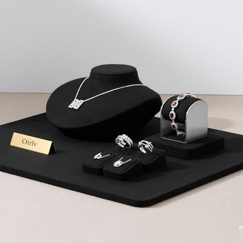 Oirlv Gold Metal & Microfiber Bracelet Display Stand, Luxury Jewelry Holder, Part of a Complete Jewelry Display Set - style: TT16505