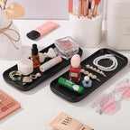 VanEnjoy Set of 2 Ceramic Tray for Kitchen Counter, Black Vanity Tray for Bathroom Counter, Long Narrow Tray for Soap Bottles - color: Black