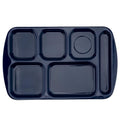 G.E.T. 6 Compartment School Cafeteria Tray, Right Handed, 10" x 15", Navy Blue (4 Pack) - color: Navy Blue, size: 10" x 15", style: 4 Pack Right Handed Trays