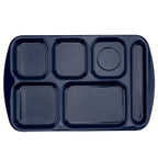 G.E.T. 6 Compartment School Cafeteria Tray, Right Handed, 10" x 15", Navy Blue (4 Pack) - color: Navy Blue, size: 10" x 15", style: 4 Pack Right Handed Trays