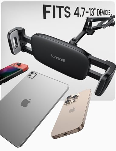 Lamicall Tablet Floor Stand Holder - [55" Height Adjustable][ Flexible Arm] 5lb Base Tablet Holder, Multi Angle Bed Mount Gifts for 4.7-13" Devices, iPad Pro Air, Tabs, E-Readers, Kindle Accessories