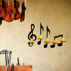 MANMAOHE Black Music Note Wall Sconce Metal Wall Sconce Candle Holder Set of 4 Wall Mount Tea Light Candle Holders Musical Symbol Candle Holder Rack for Home Office Classroom
