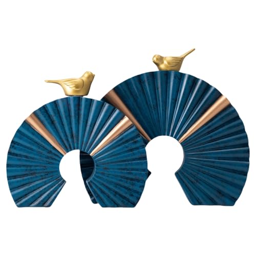 Minimalist Round Statue Above Cabinet Decor Kitchen, Modern Decorative Sculpture Home Decorations for Living Room Coffee Table, Office Decor Items, Center Pieces Decoration (Blue Gold) - color: Blue Gold