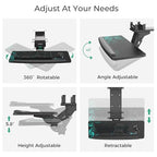 EUREKA ERGONOMIC Height Adjustable Mouse & Keyboard Tray Under Desk, 28x10'' Large Slide Out Swivel Tilt Computer Keyboard Drawer with Pad for Gaming Home Office, Dual Mount - color: Black & Green, size: 28 Inches