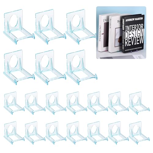 uxcell 20 Pack Book Display Stands, 2" Adjustable Display Holder Mini Clear Easel Collector Stand for Displaying Comics, Magazines, Postcards, Art works, DVDs, Medals, Blue - color: Blue