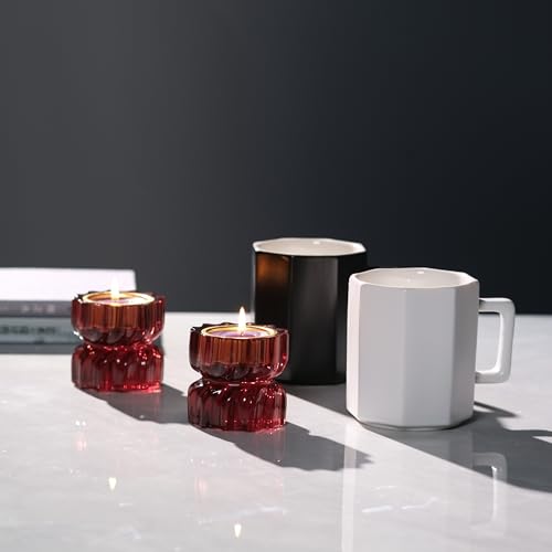 Twizzle Twist Tealight Holder, Decorative Tealight Candle Holder for Table Display, Romantic Unique Home Décor, Housewarming Gift, Spiral Sculpture Diwali Tea Light Stand Brown Resin Set of 2 - color: Brown