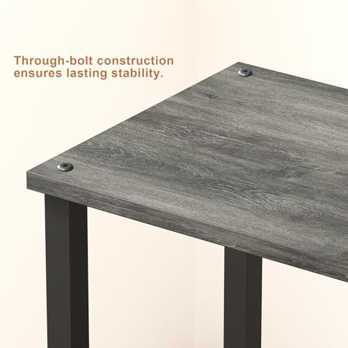 TUTOTAK End Table, Side Table, Nightstand, 2-Tier Storage Shelf, Sofa Table for Small Space, Living Room, Bed Room, Charcoal Grey TB01BY034 - color: Charcoal Grey