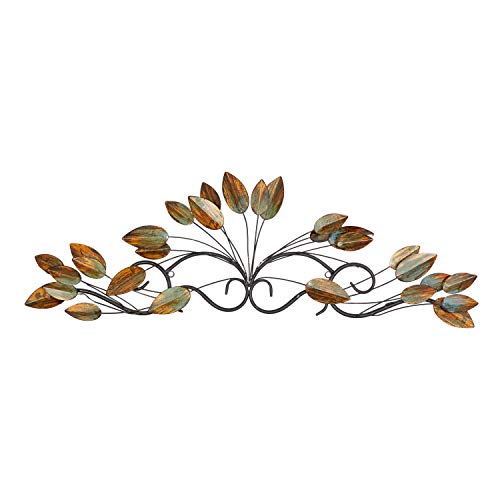 Deco 79 Metal Leaf Home Wall Decor Wall Sculpture, Wall Art 34" x 1" x 10", Brown - color: Brown, size: 34"L x 34"W