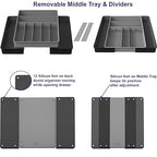Simple Houseware Expandable Kitchen Drawer Flatware Organizer, Black/Gray - color: Black/Gray