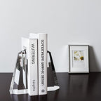 Kitcom Handmade Crystal Bookends Half-Obelisk Design, 1 Pair of Decorative Tabletop Bookends for Office, Home, Desk