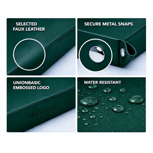 UnionBasic Medium Valet Tray, Jewelry Tray for Rings Watches Earrings, Entryway Catchall Caddy for Coins Keys Change, Nightstand Bedside Valet Holder, Trays for Electronic Gadgets, Vintage Green Plus - color: Blackish Green, size: 9.5" x 7.9" x 2"