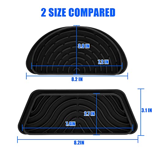 Refrigerator Drip Catcher, Refrigerator Drip Tray For Water Tray,Fridge Water Dispenser Drip Tray Prevents Water Splashes,Non-slip Silicone Dispenser Drip Collector for Ge Samsung -2 PCS Black - color: Black, size: 2PCS Rectangular