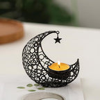 Moon Tea Light Candle Holder, Black Metal Decorative Candle Stand for Home Decor, Gift - size: 1Pcs Black