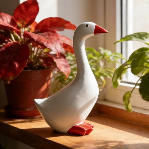 Desk Goose Decor Figurine Cute Resin Goose Statue for Home Decor, Perfect Housewarming Gifts New Home, Gifts for Women, Coworker Gifts, Office Desk Decorations - color: Desk Goose 7 Inch-b