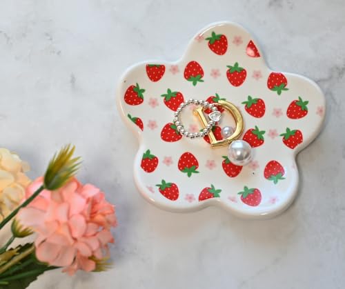 Teen Girls Gifts - Trendy Preppy Stuff - Aesthetic Bedroom Decor - Preppy Room Decor - Checkered Jewelry Tray - style: Strawberry